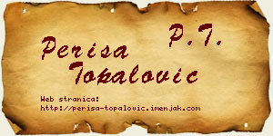 Periša Topalović vizit kartica